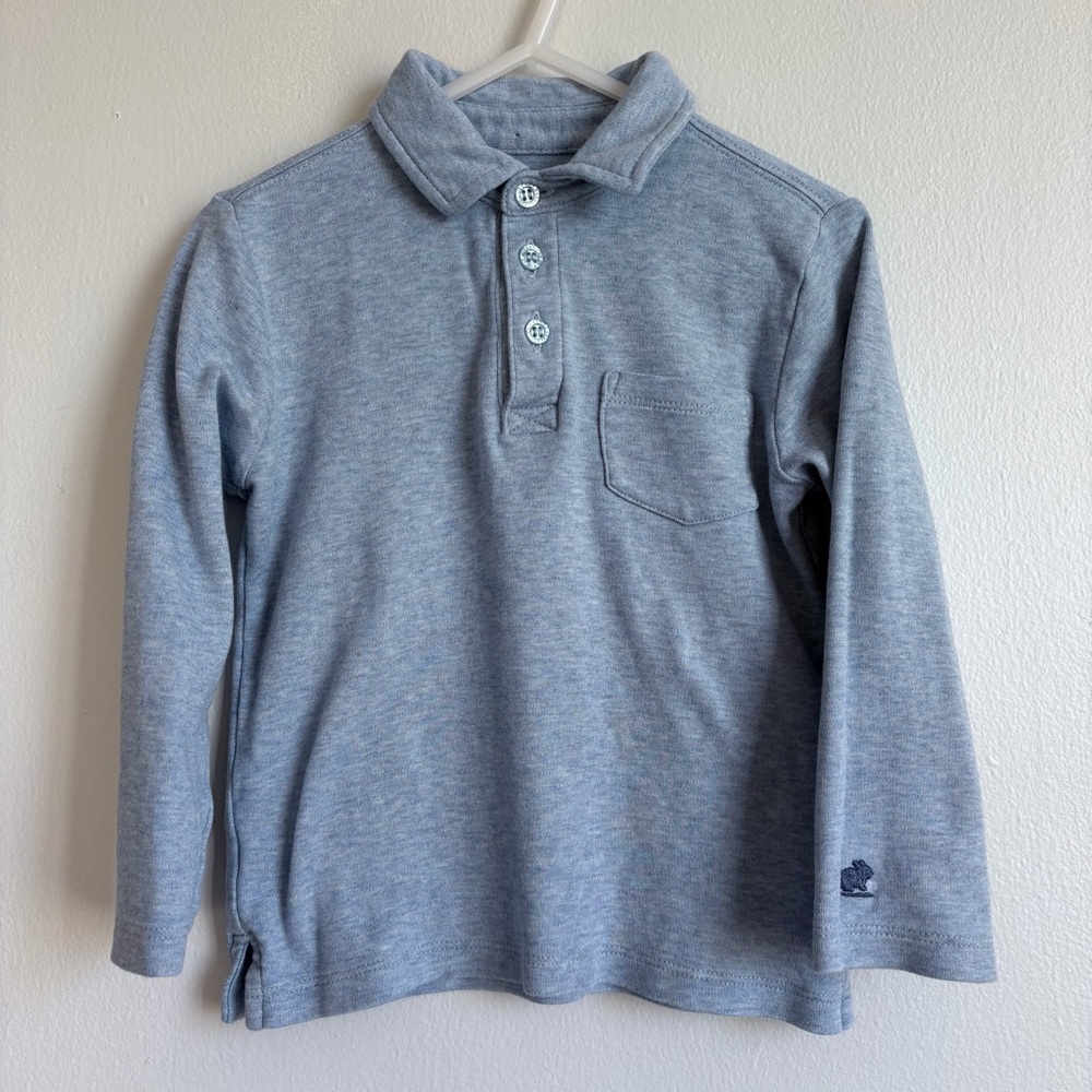 babycottons Light Gray Long Sleeve Polo